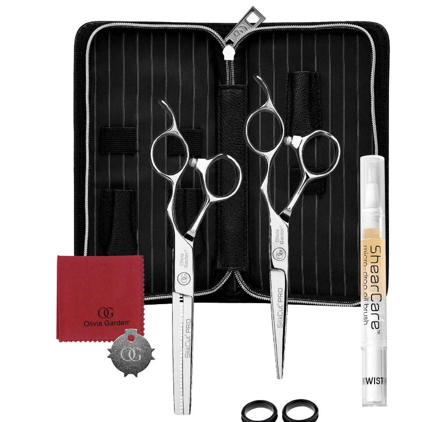 Olivia Garden Silkcut PRO 2er Set Silber  5,75" + Effilierschere Europäisch