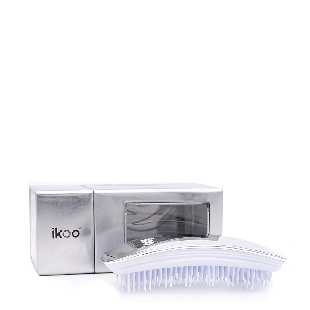 ikoo-Brush-Home-metallic-silver-Haarbürste