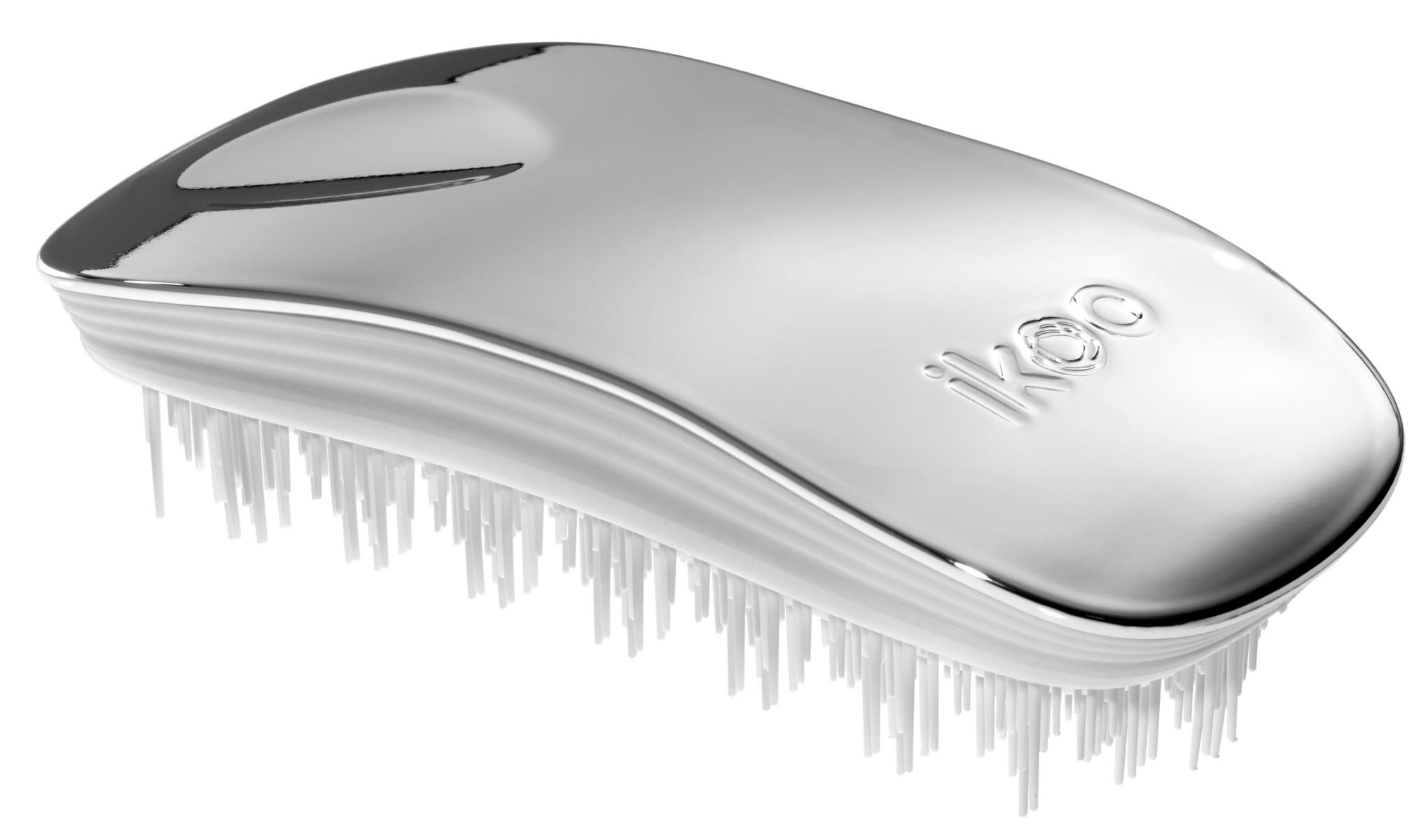 ikoo-Brush-Home-metallic-silver-Haarbürste