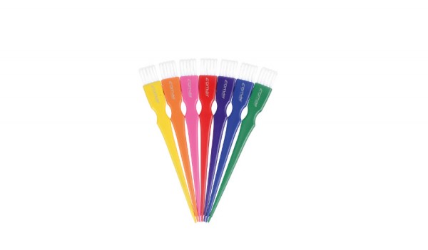Comair Färbepinselset rainbow 7teilig, bunt mit weißen weichen Nylonborsten