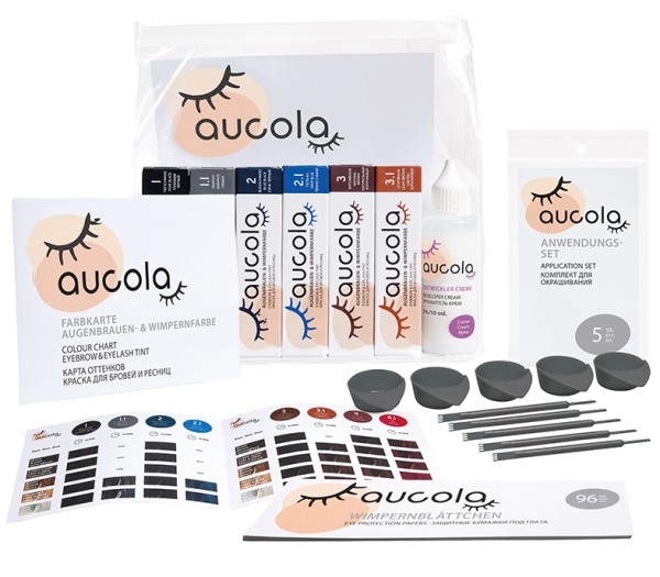 Das Aucola Starter Set bietet alles, was Sie für perfekt gefärbte Augenbrauen und Wimpern benötigen.
