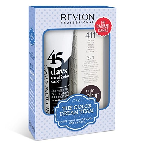 Revlon Revlonissimo 45 Days Radiant Darks 275 ml + Revlon Nutri Color Braun 411 100ml