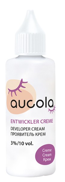 Die Aucola 3% Entwickler Creme unterstützt die optimale Farbentwicklung von Augenbrauen- & Wimpernfarbe.